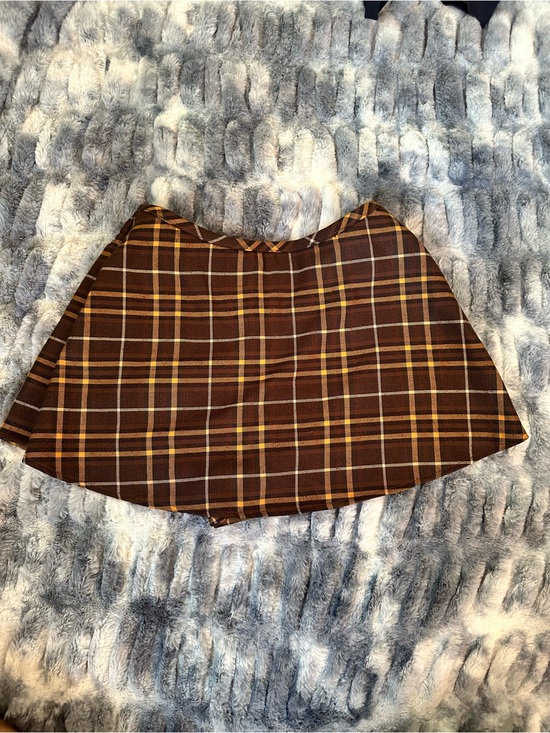 Free People Dresses & Skirts - Free People Brown Plaid A-Line Mini Skort